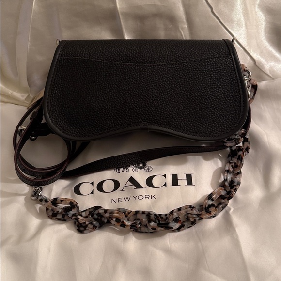 🖤Coach NWT Coachtopia Wavy Dinky Black  Women's Bag with Multi‎ Color strap - Picture 8 of 10